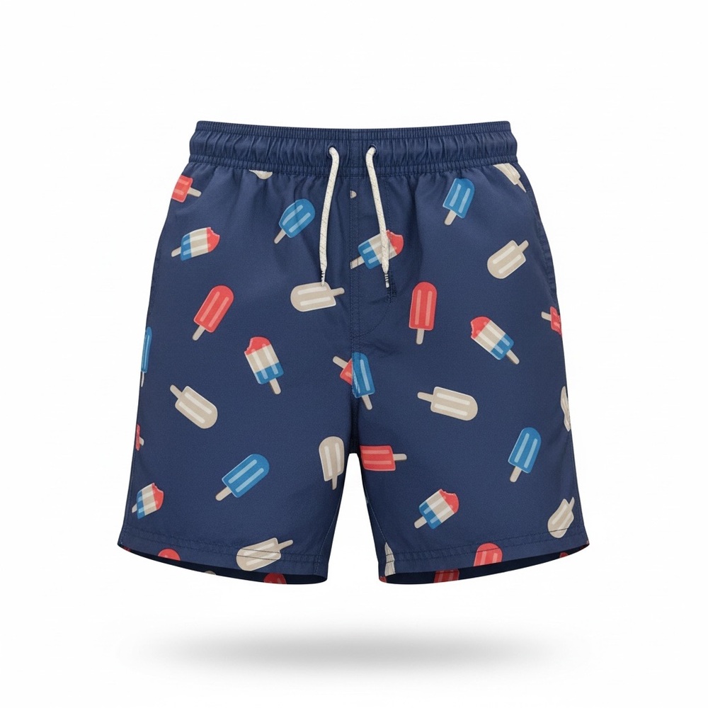 Original Use Blue and White Swim Shorts